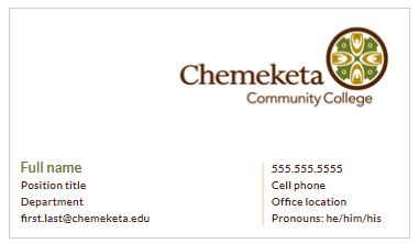 business card pronoun example