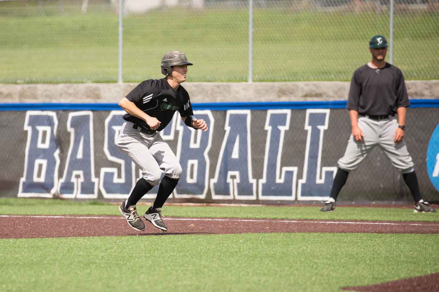 Player trying to steal base