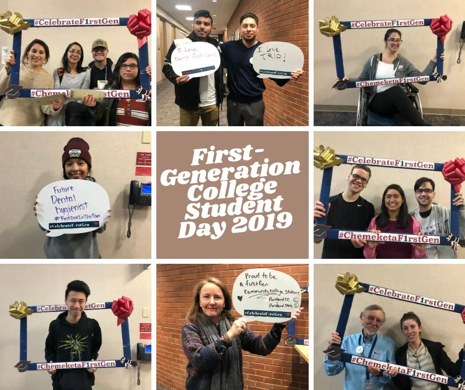 A collage of photos from Chemeketas First-Gen student celebration
